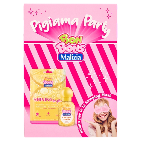 Malizia Bon Bons Pigiama Party Maschera Viso Shining 25mL + Eau de Toilette Creamy Vanilla 50 mL